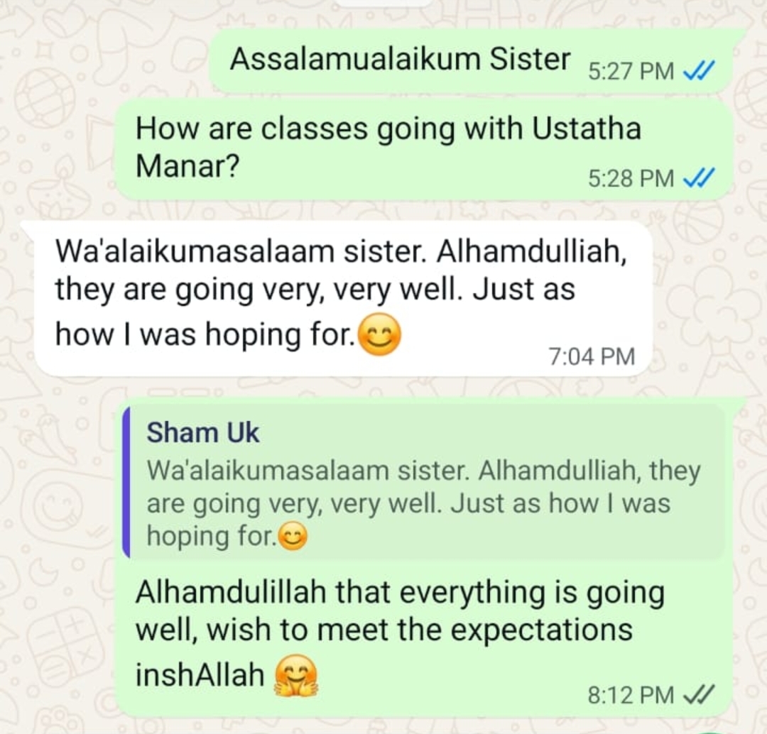 Classes with Ustādha Manar Going Beyond Expectations